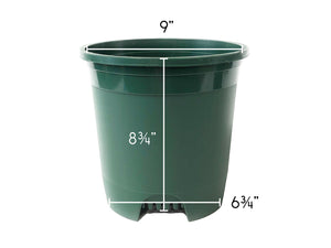 2 Gallon 9 Inch Plastic Nursery Pots For Indoor Outdoor Use Color Green