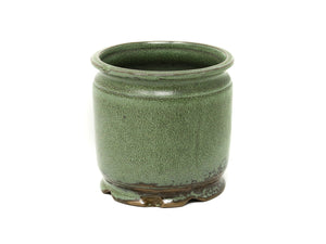 Premium Ceramic Cache Pot with Decorative Patina Glaze for Succulent or Small Houseplants