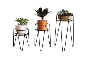 Hairpin Plant Stands 3-Pack Indoor Metal Plant Stands, Plant Holders for Flower Pot Up to 7.25 Inch