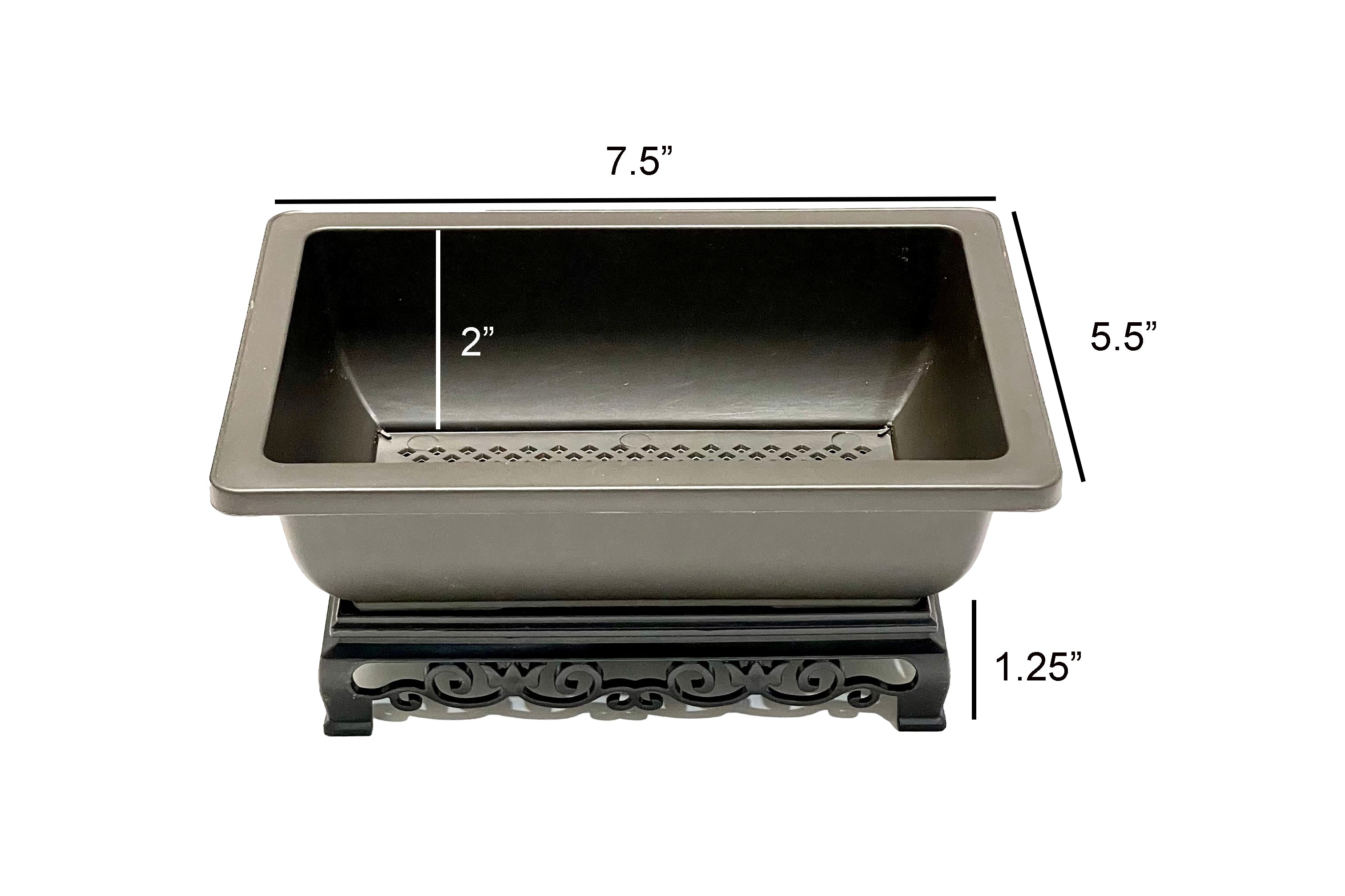 Bonsai Pot with Stand 7.5 Inch Small Bonsai Tree Training Pot Mesh Drainage Recycled Plastic