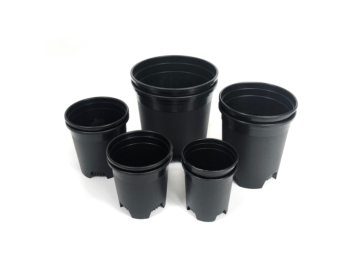 10 Pack Plastic Plant Pots Nursery Gardening Planters Variety Size