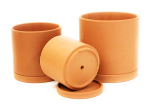 Minimalist Style Terracotta Pots 3-pack with Saucer for Succulent Plants Cacti House Plants 4 Inch, 5 Inch  6 Inch